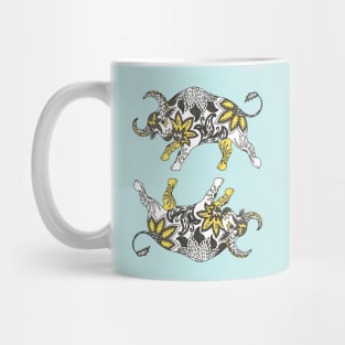 Paisley Oxen (Pale Blue Palette) Mug